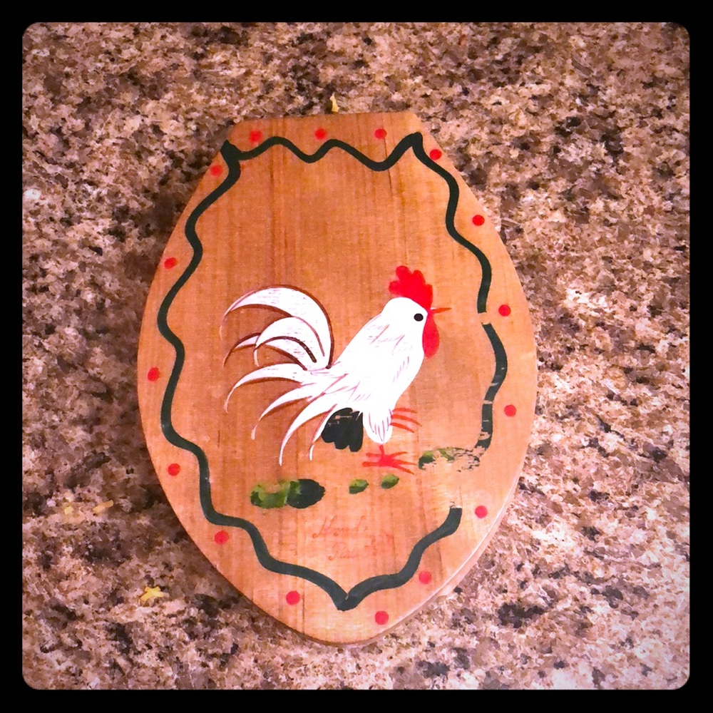 Hand painted Japanese chicken decor